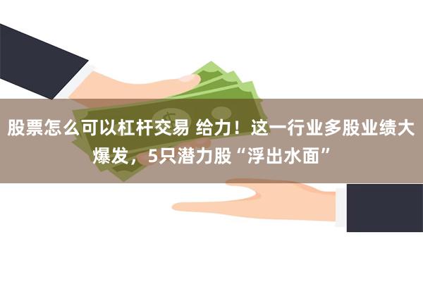 股票怎么可以杠杆交易 给力！这一行业多股业绩大爆发，5只潜力股“浮出水面”