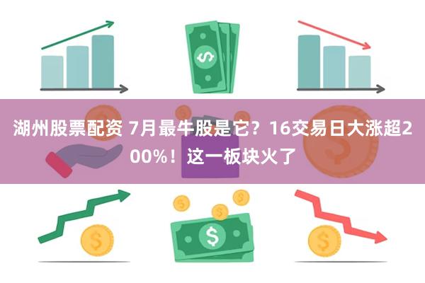 湖州股票配资 7月最牛股是它？16交易日大涨超200%！这一板块火了