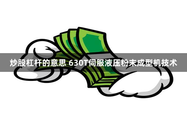 炒股杠杆的意思 630T伺服液压粉末成型机技术