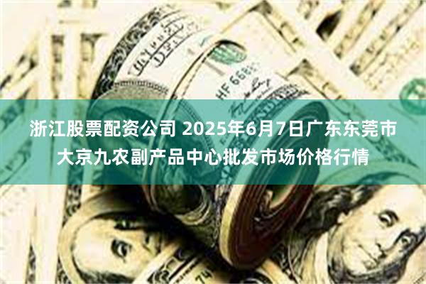 浙江股票配资公司 2025年6月7日广东东莞市大京九农副产品中心批发市场价格行情