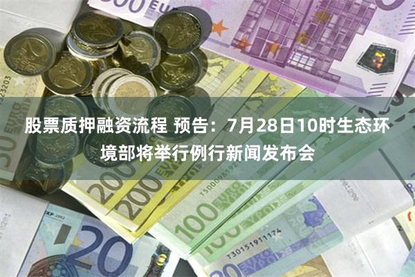 股票质押融资流程 预告：7月28日10时生态环境部将举行例行新闻发布会