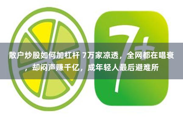 散户炒股如何加杠杆 7万家凉透，全网都在唱衰，却闷声赚千亿，成年轻人最后避难所