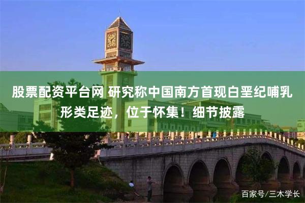 股票配资平台网 研究称中国南方首现白垩纪哺乳形类足迹，位于怀集！细节披露