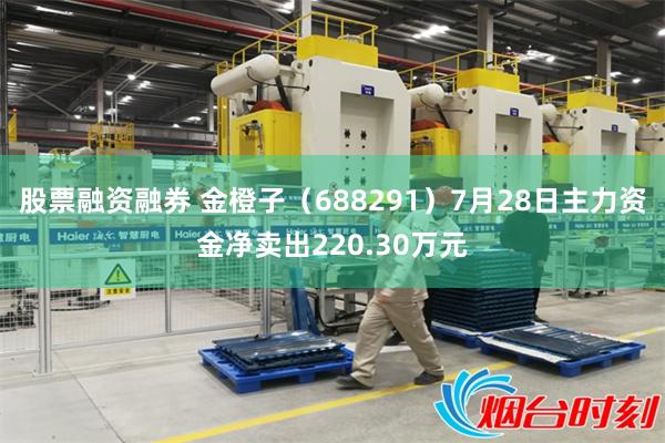 股票融资融券 金橙子（688291）7月28日主力资金净卖出220.30万元
