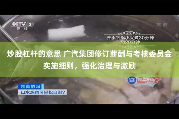 炒股杠杆的意思 广汽集团修订薪酬与考核委员会实施细则，强化治理与激励