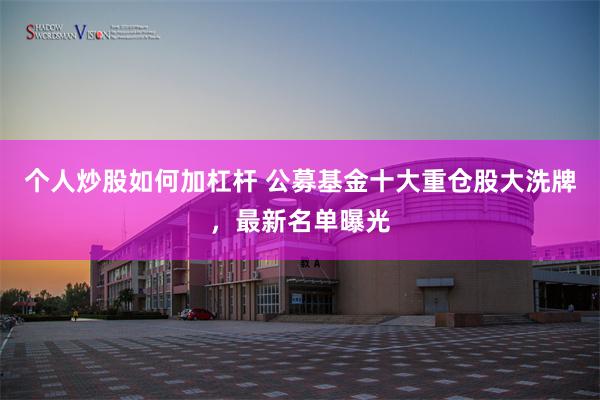 个人炒股如何加杠杆 公募基金十大重仓股大洗牌，最新名单曝光