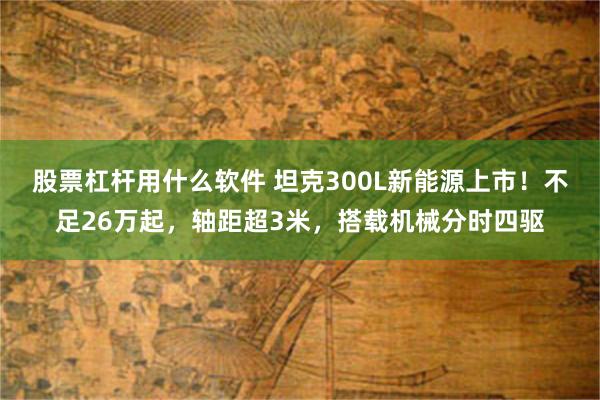 股票杠杆用什么软件 坦克300L新能源上市！不足26万起，轴距超3米，搭载机械分时四驱