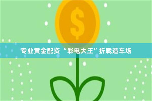 专业黄金配资 “彩电大王”折戟造车场