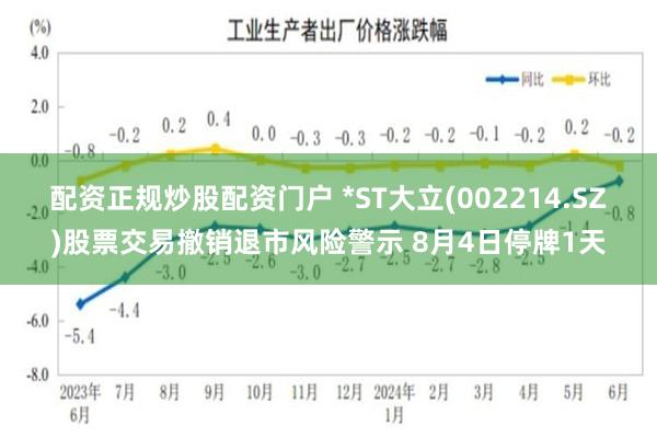配资正规炒股配资门户 *ST大立(002214.SZ)股票交易撤销退市风险警示 8月4日停牌1天