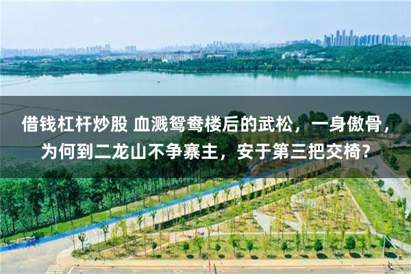 借钱杠杆炒股 血溅鸳鸯楼后的武松，一身傲骨，为何到二龙山不争寨主，安于第三把交椅？