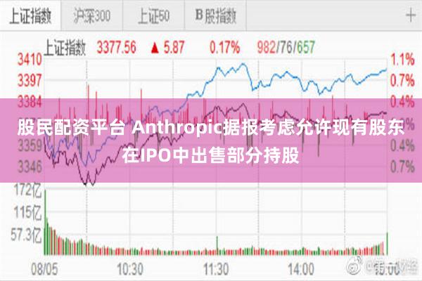 股民配资平台 Anthropic据报考虑允许现有股东在IPO中出售部分持股