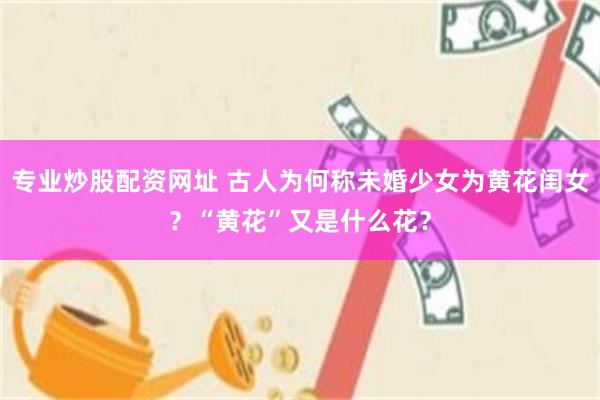 专业炒股配资网址 古人为何称未婚少女为黄花闺女？“黄花”又是什么花？