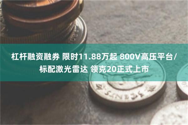 杠杆融资融券 限时11.88万起 800V高压平台/标配激光雷达 领克20正式上市