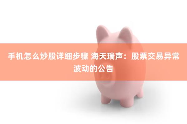手机怎么炒股详细步骤 海天瑞声：股票交易异常波动的公告