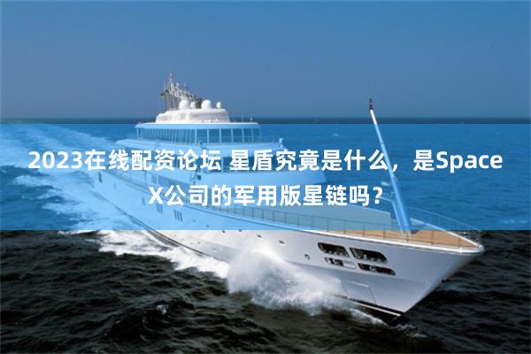 2023在线配资论坛 星盾究竟是什么，是SpaceX公司的军用版星链吗？