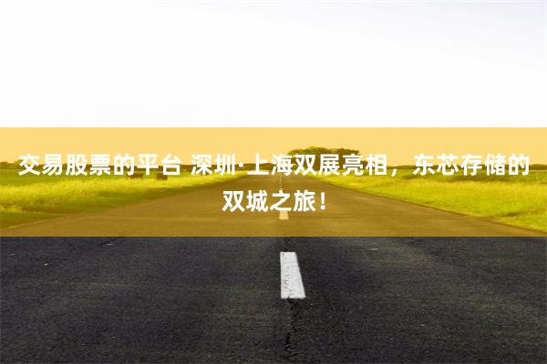 交易股票的平台 深圳·上海双展亮相,东芯存储的双城之旅!